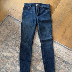 Mother Looker High Waisted Dark Blue Jeans